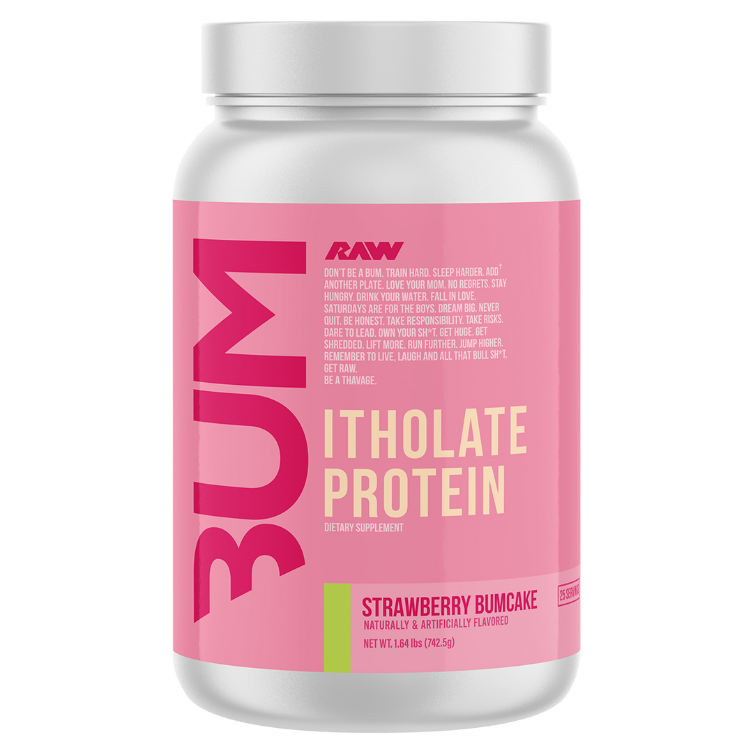 Get Raw Nutrition CBUM Itholate Protein Strawberry Bumcake 25 serves