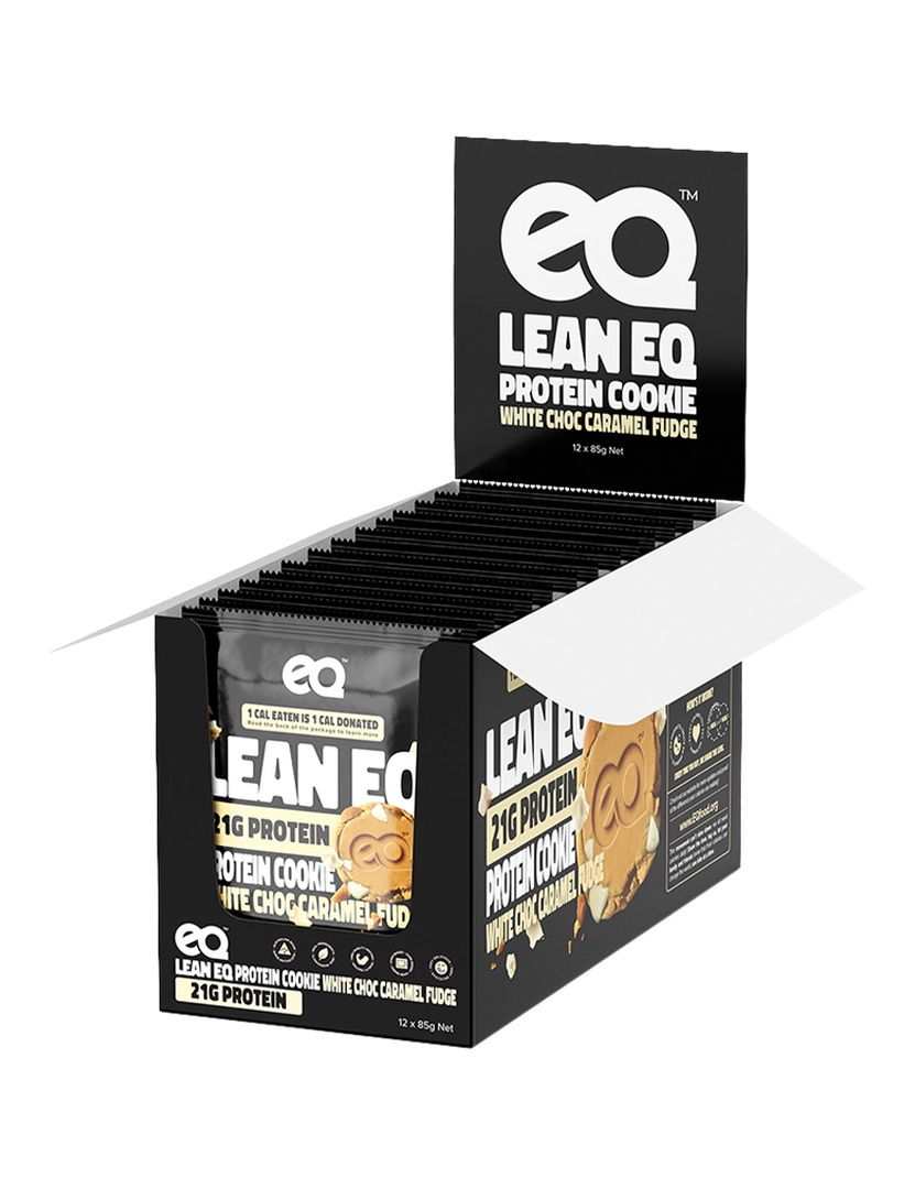 EQ Foods Lean Protein Cookie White Choc Caramel 12 x 85g