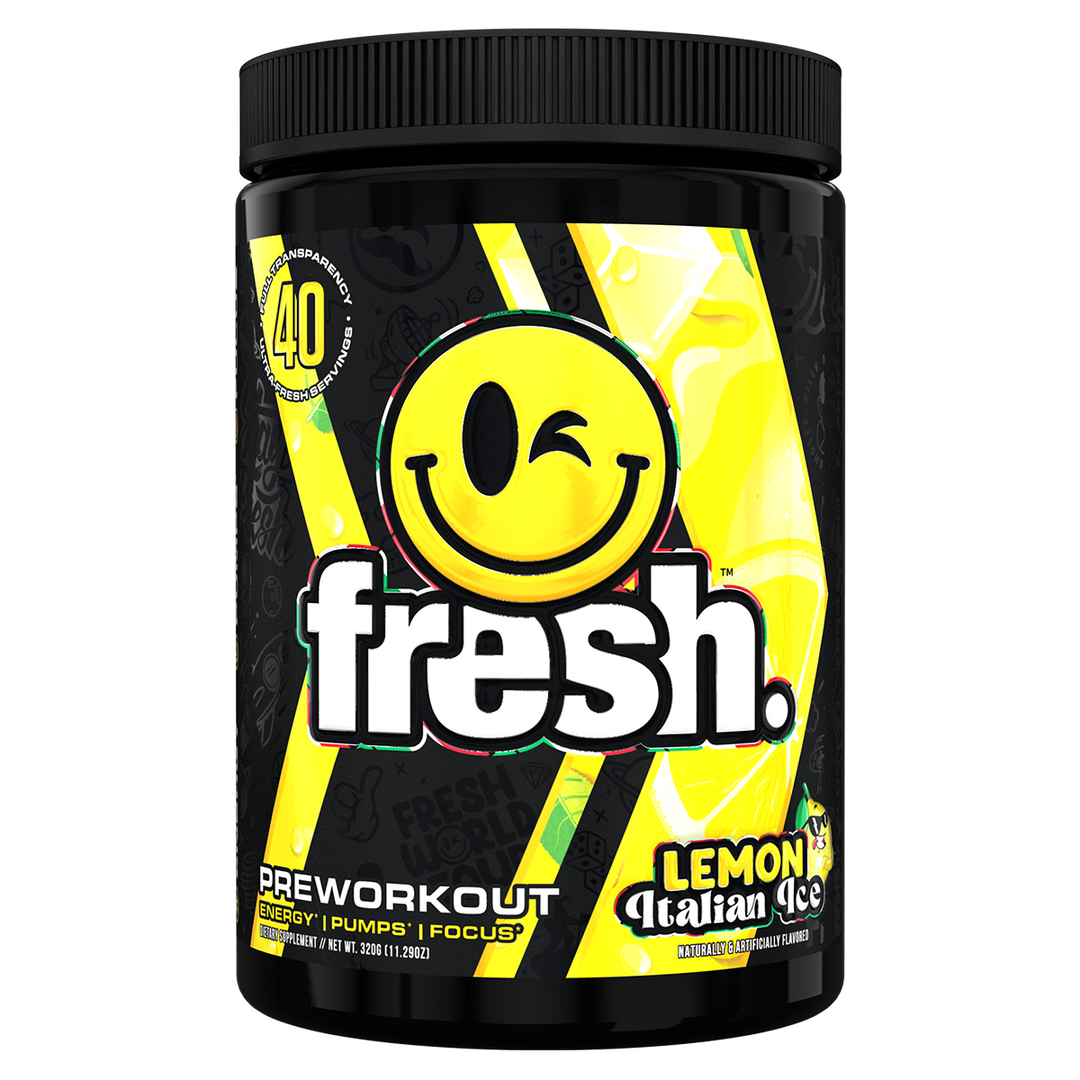 Fresh Supps Pre Workout Lemon Italian Ice Flavour, 40 Serves