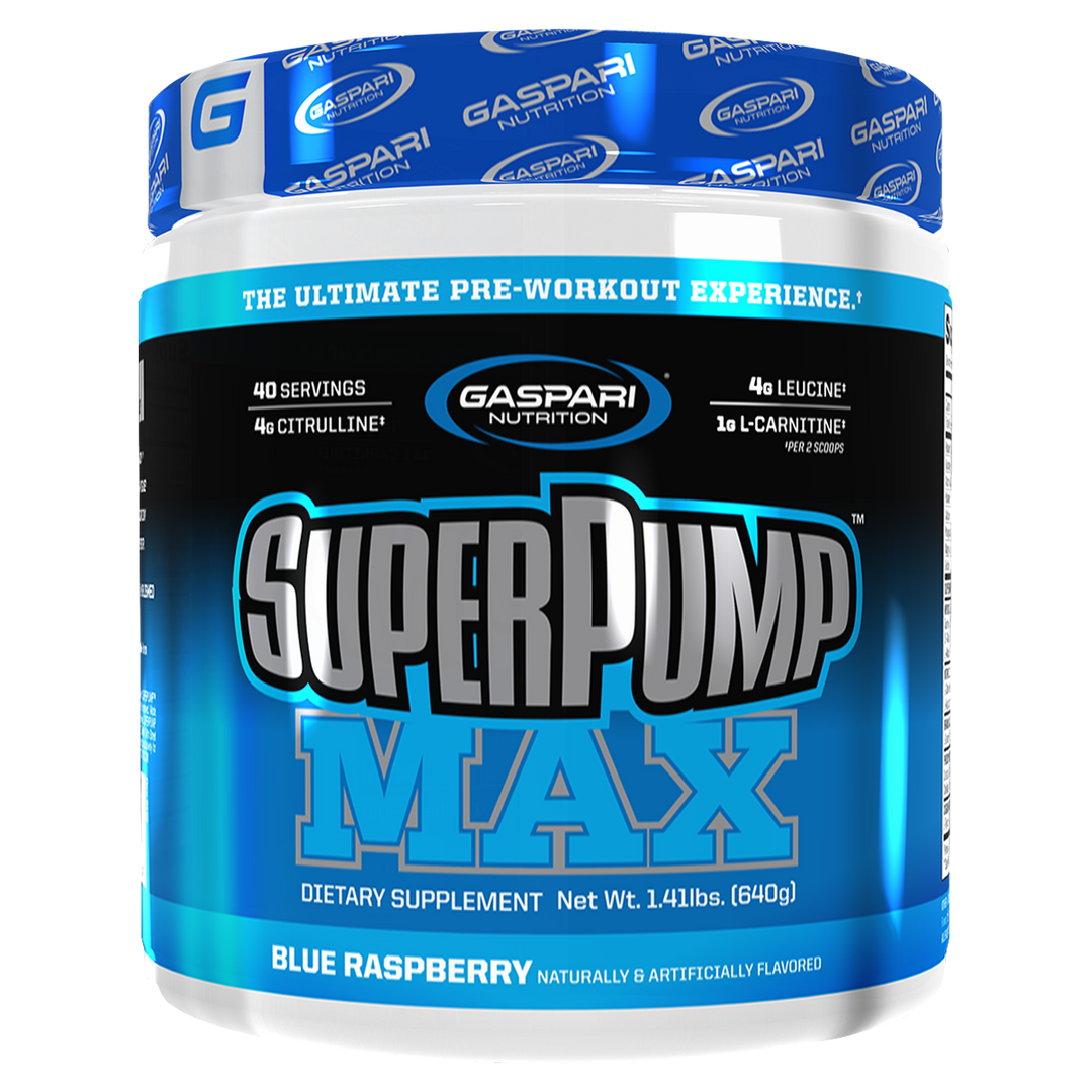 Gaspari Nutrition Super Pump Max Pre Workout Blue Raspberry Flavour. 40 Serves