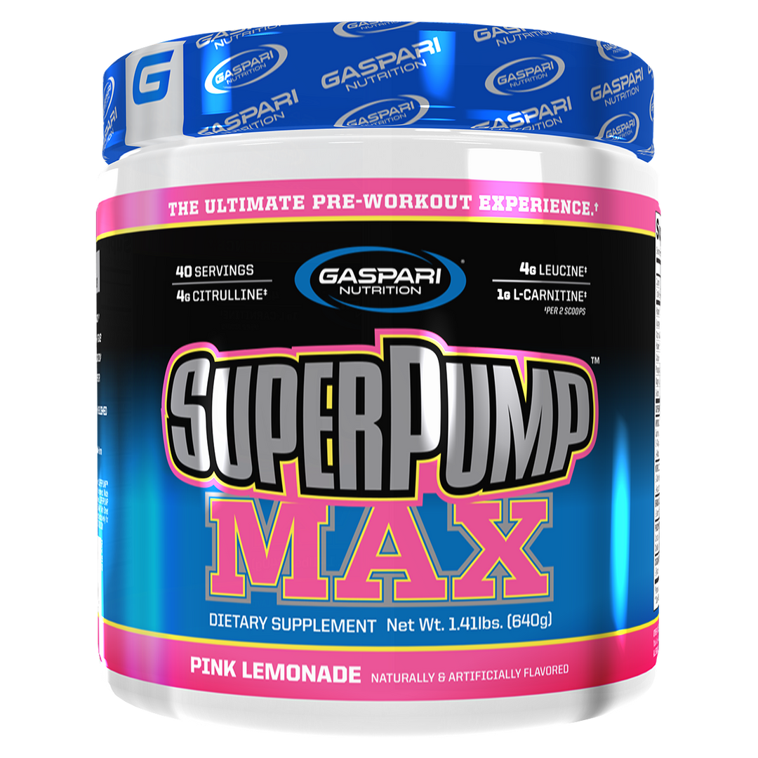 Gaspari Nutrition Super Pump Max Pre Workout Pink Lemonade Flavour. 40 Serves