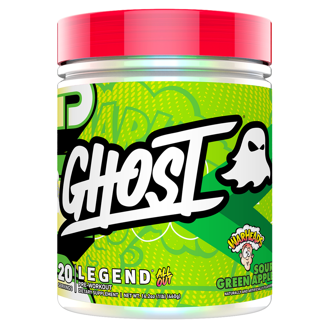 Ghost Legend All Out Green Apple Pre Workout. 20 Serve Tub