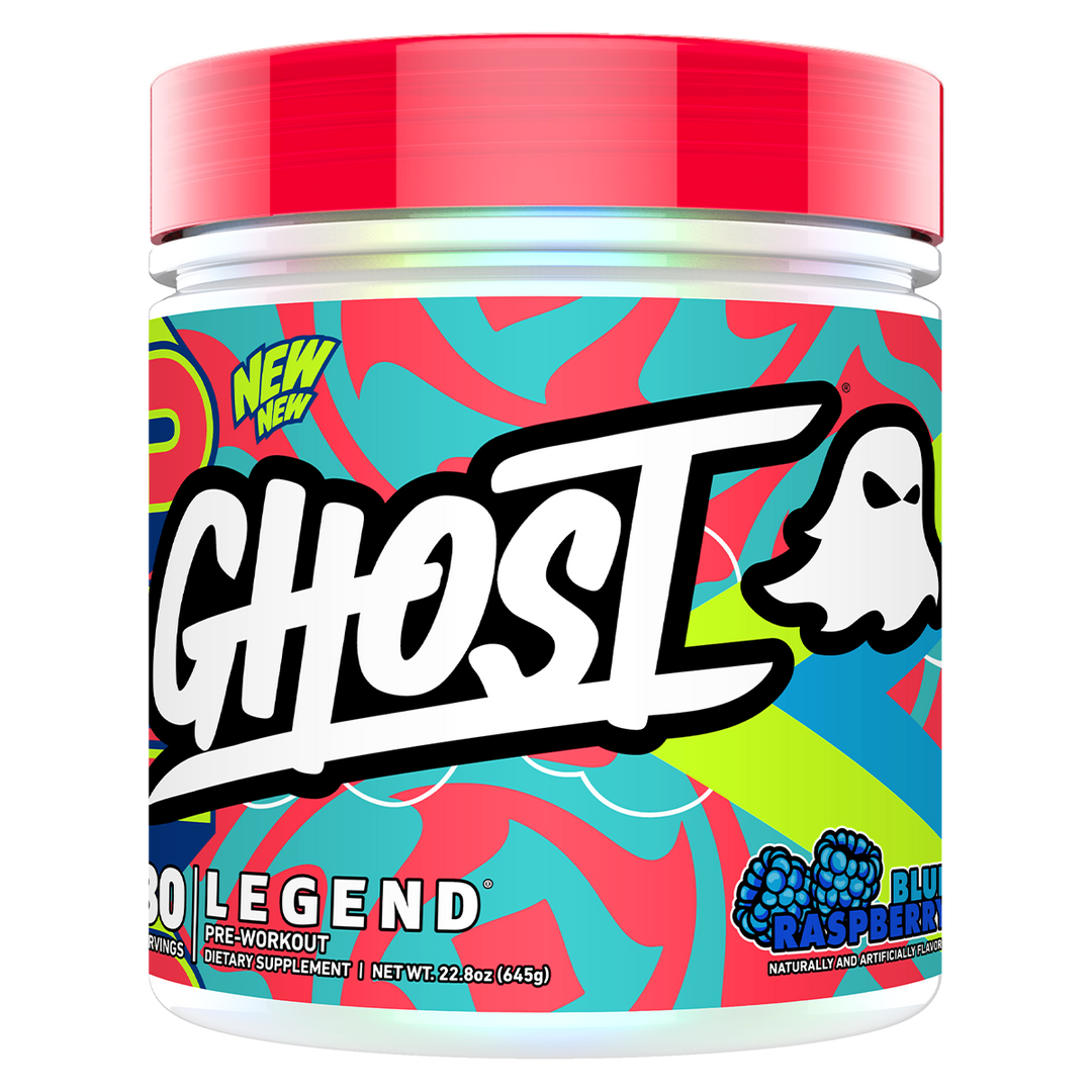 Ghost Legend V4 Blue Raspberry Flavour Pre Workout. 30 Serve Tub