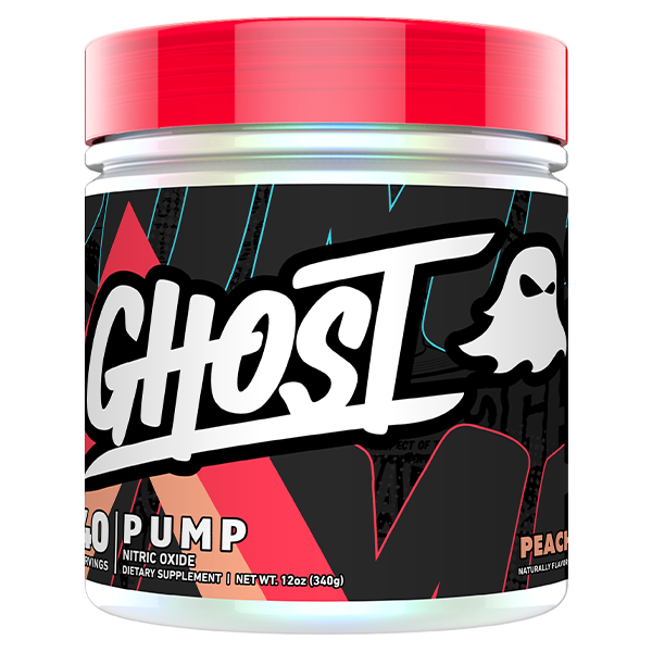 Ghost Pump V2 Peach Flavoured Non-Stim Pre Workout. 40 Serve Tub