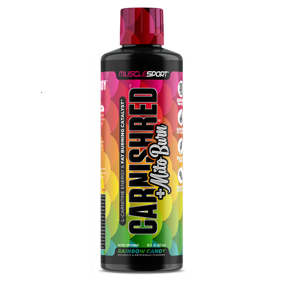 Musclesport Carnishred + Mitoburn Rainbow Candy Fat Burner Flavoured Liquid 16oz Bottle