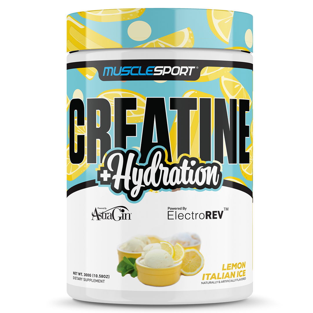 Musclesport Creatine + Hydration Lemon Italian Ice 300g Tub