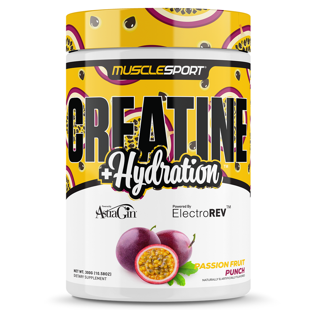 Musclesport Creatine + Hydration Passionfruit 300g Tub