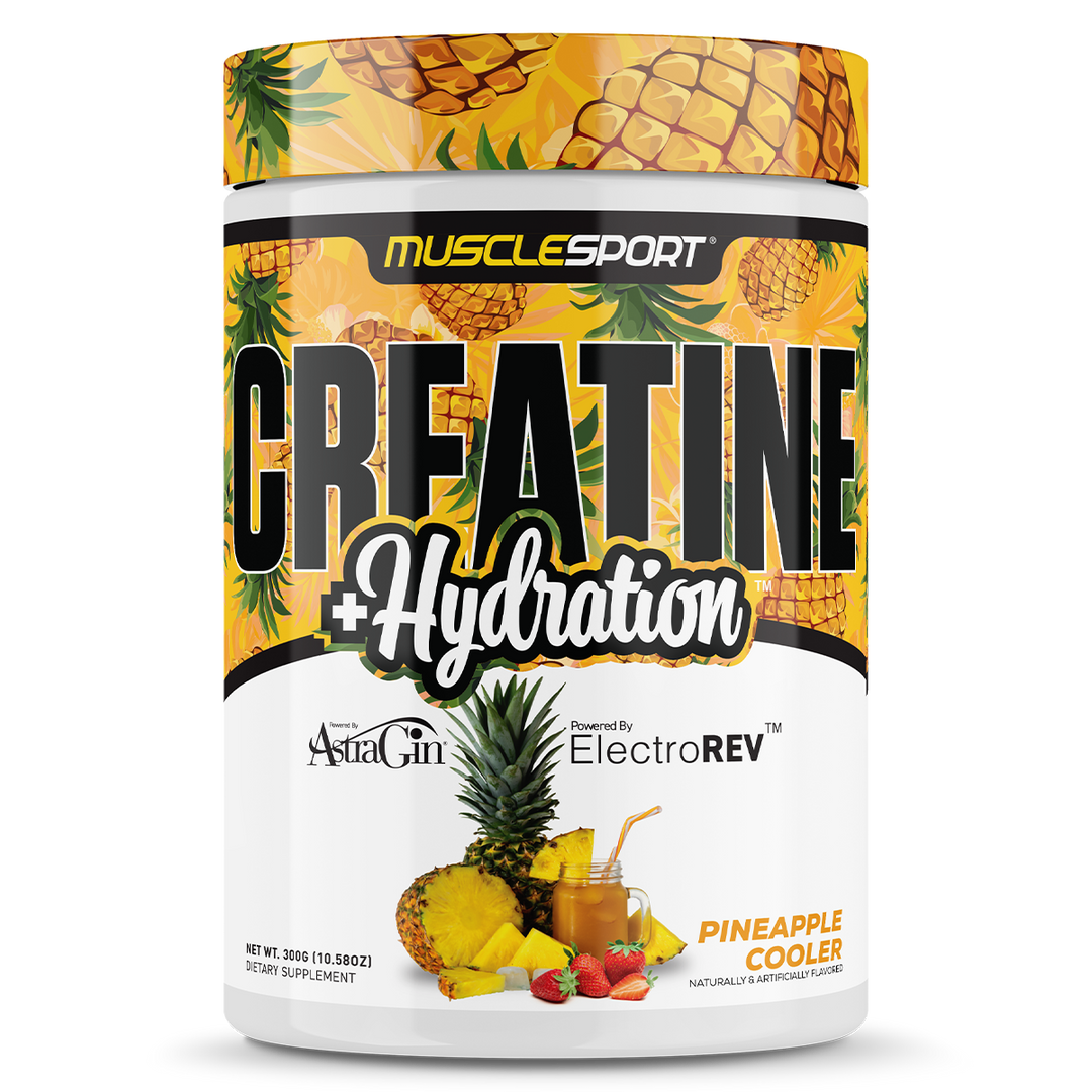 Musclesport Creatine + Hydration Pineapple Cooler 300g Tub