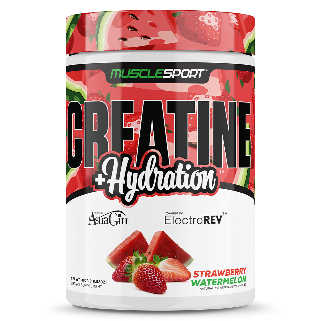 Musclesport Creatine + Hydration Strawberry Watermelon 300g Tub