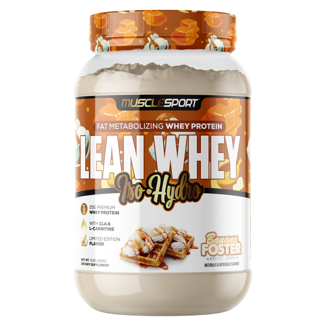 Musclesport Lean Whey Protein Isolate Hydro Banana Foster Waffle 2lb Tub