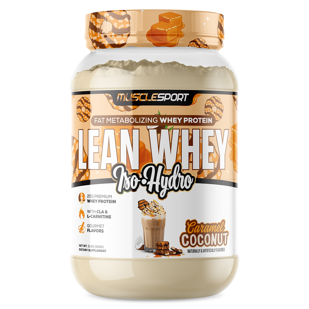 Musclesport Lean Whey Protein Isolate Caramel Coconut 2lb Tub
