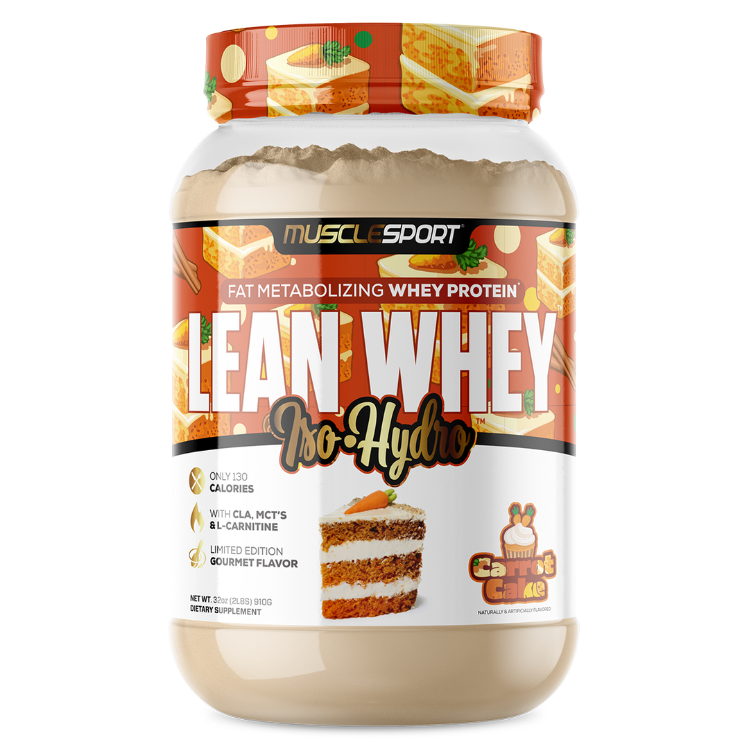 Musclesport Lean Whey Protein Isolate Hydro Carrot Cake 2lb Tub