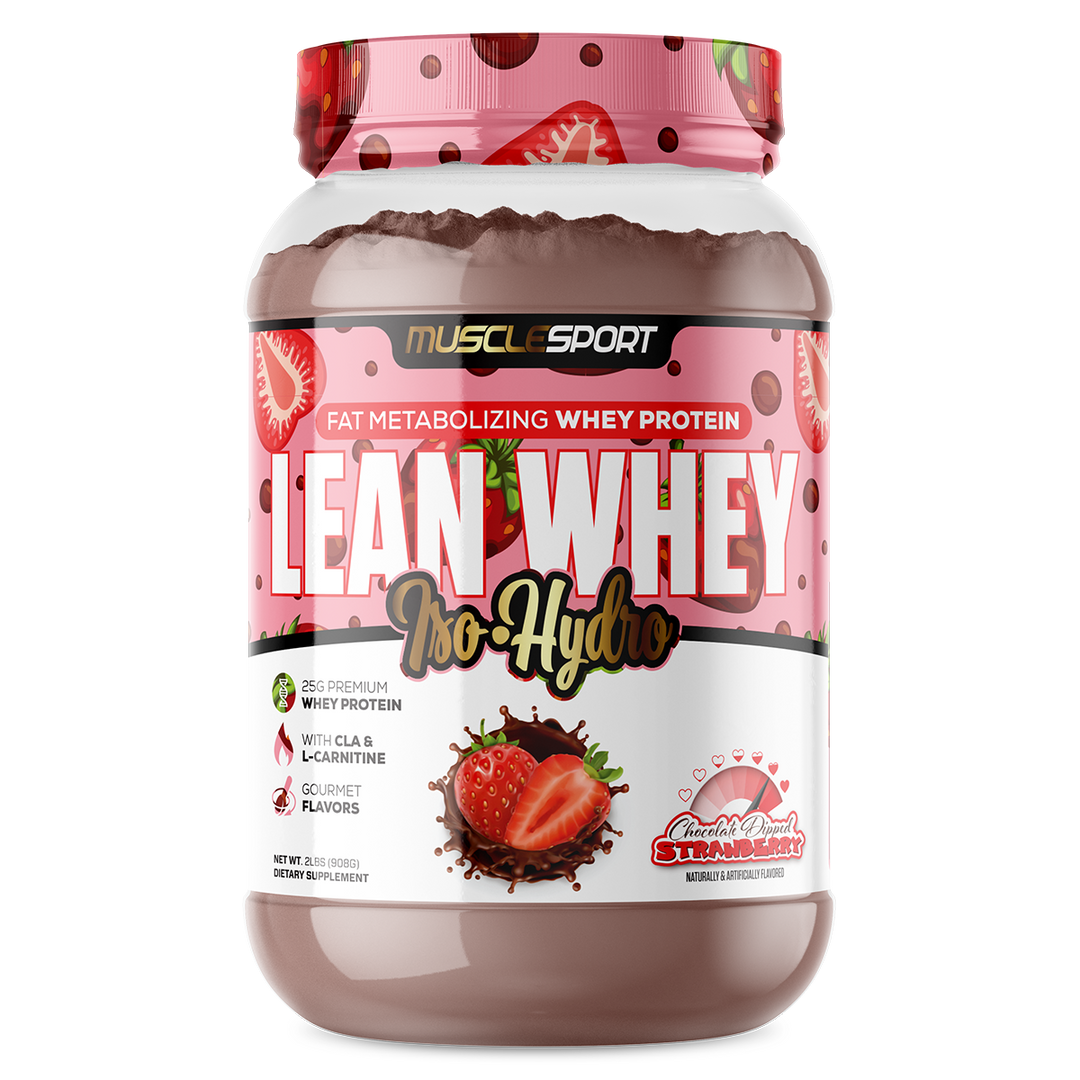 Musclesport Lean Whey Protein Isolate Chocolate Dipped Strawberry 2lb Tub