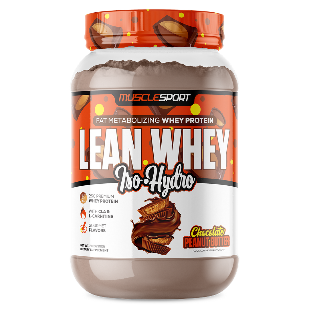 Musclesport Lean Whey Protein Isolate Hydro Choc Peanut Butter 2lb Tub
