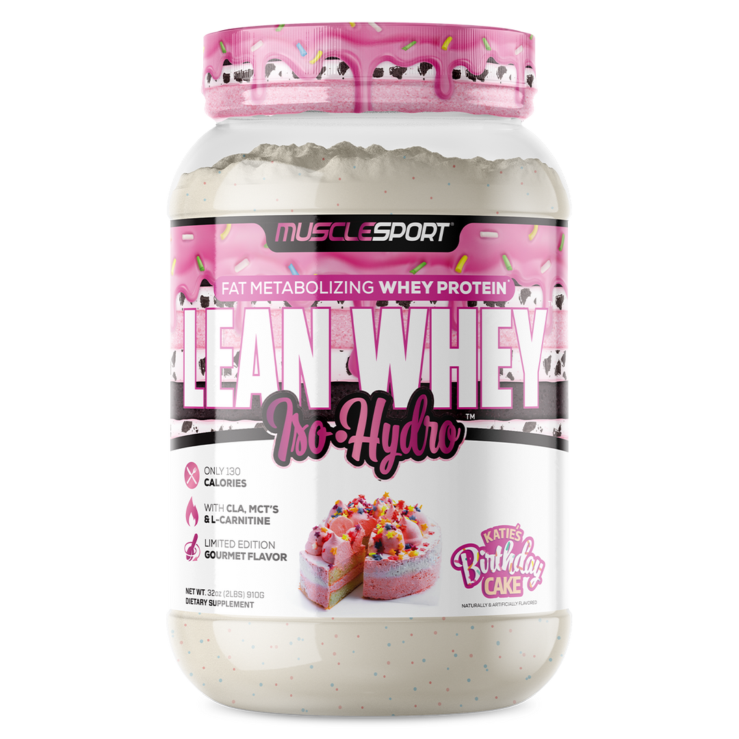 Musclesport Lean Whey Protein Isolate Hydro Birthday Cake 2lb Tub