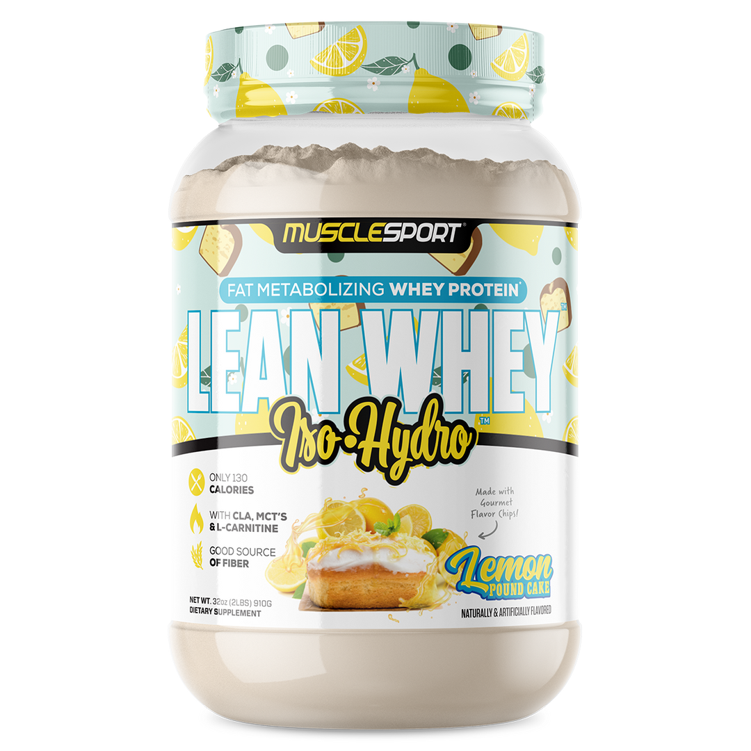 Musclesport Lean Whey Protein Isolate Lemon Pound Cake 2lb Tub