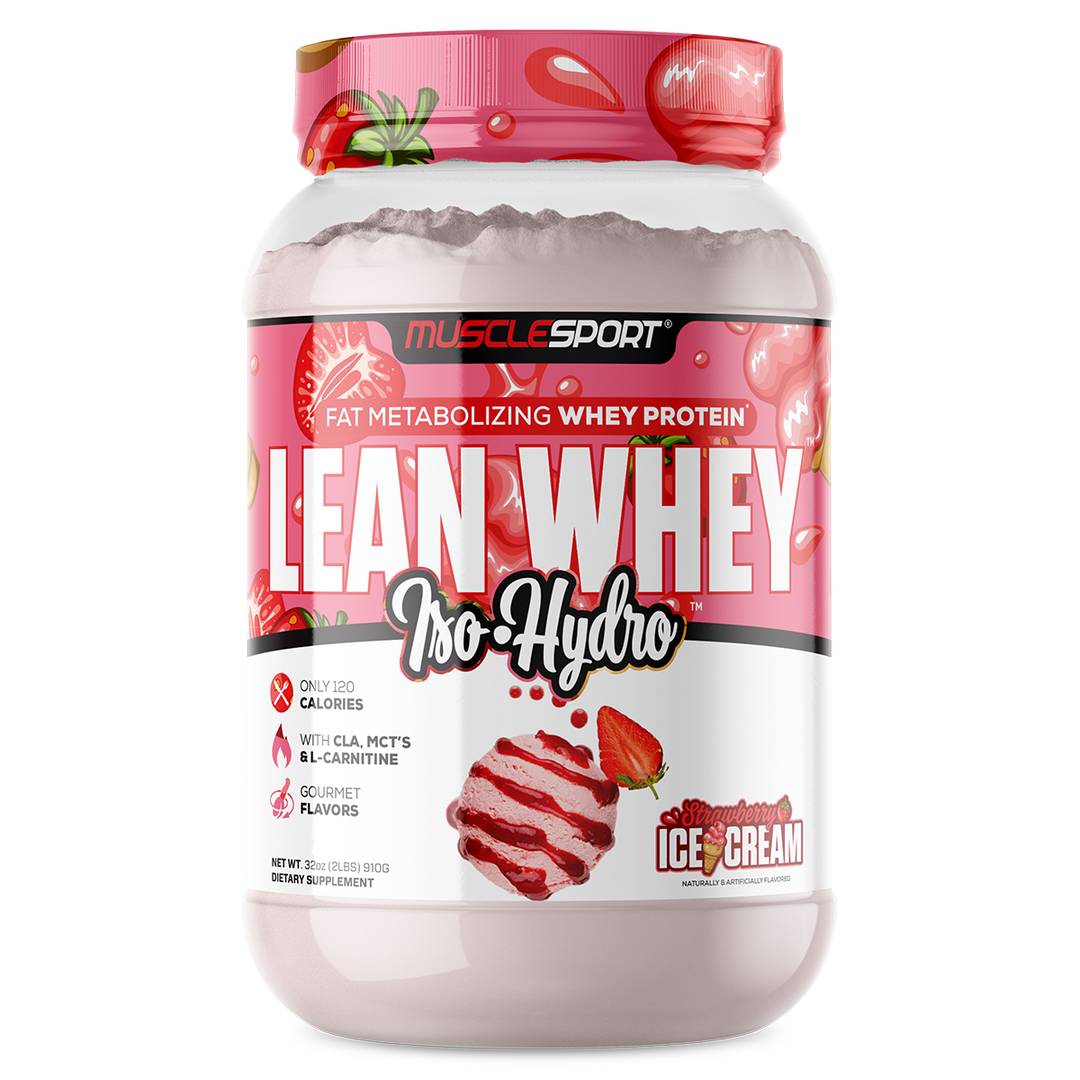 Musclesport Lean Whey Protein Isolate Strawberry Ice Cream 2lb Tub