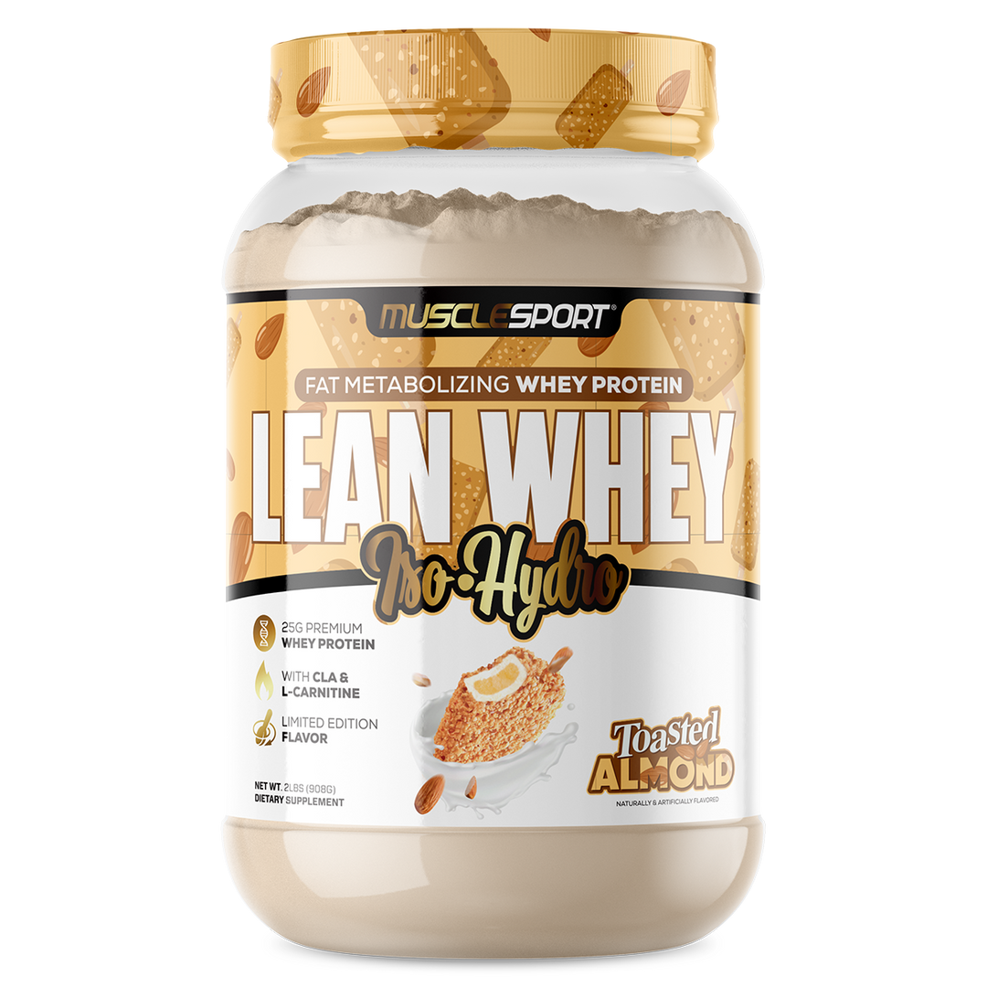 Musclesport Lean Whey Protein Isolate Toasted Almond 2lb Tub