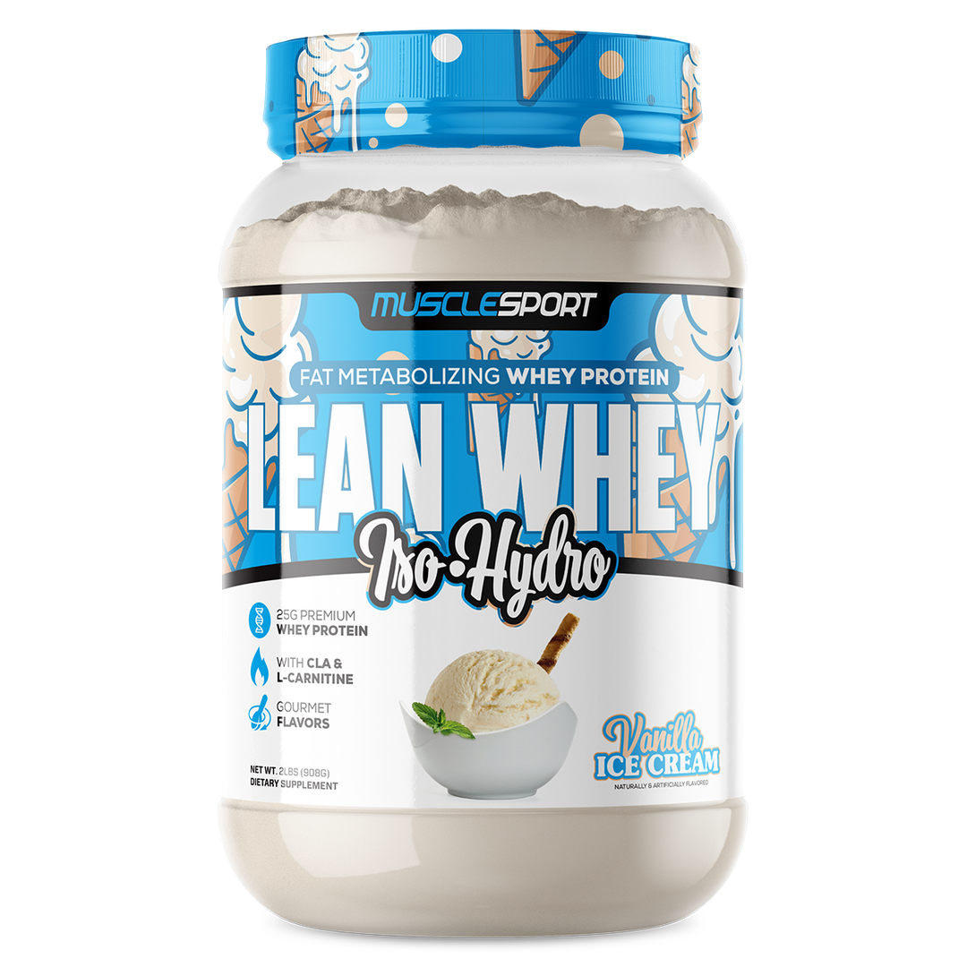 Musclesport Lean Whey Protein Isolate Vanilla Ice Cream 2lb Tub