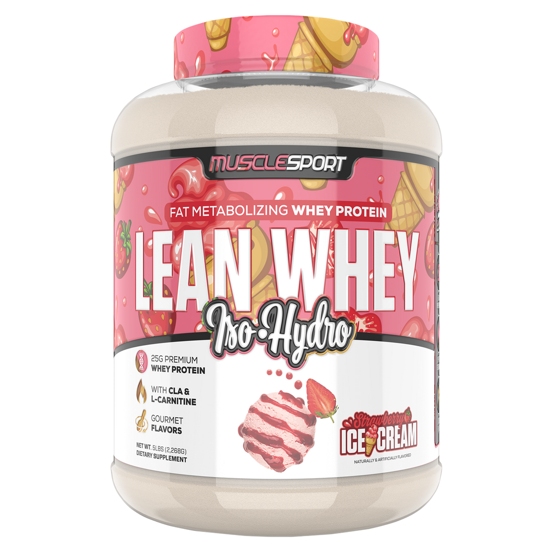 Musclesport Lean Whey Protein Strawberry Ice Cream 5lb Tub