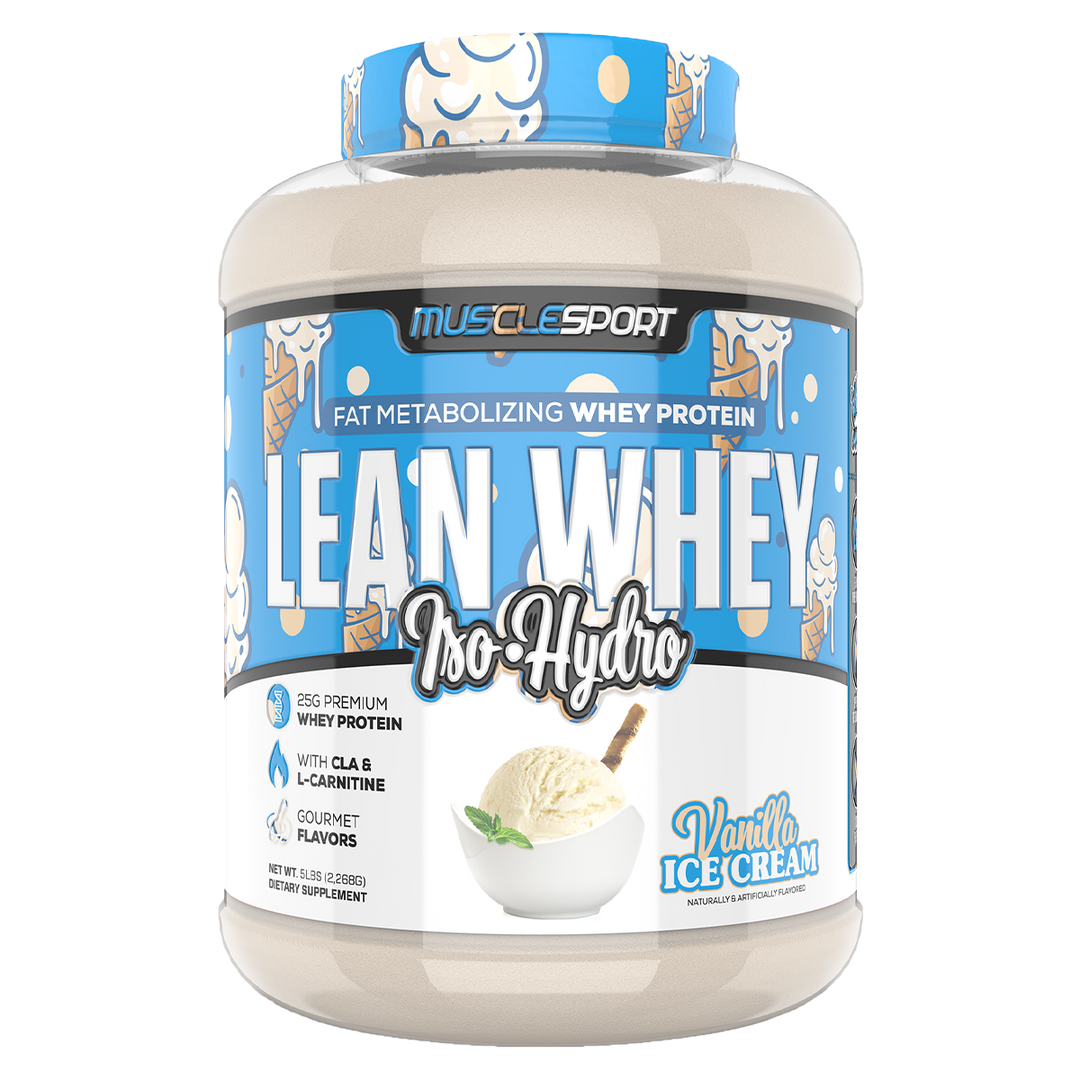 Musclesport Lean Whey Protein Vanilla Ice Cream 5lb Tub