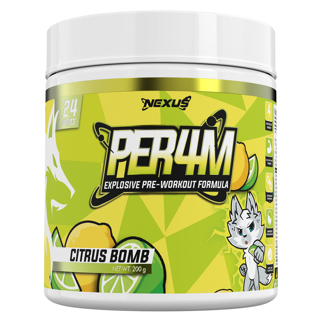 Nexus PER4M Citrus Bomb Pre Workout 24 Serves Tub
