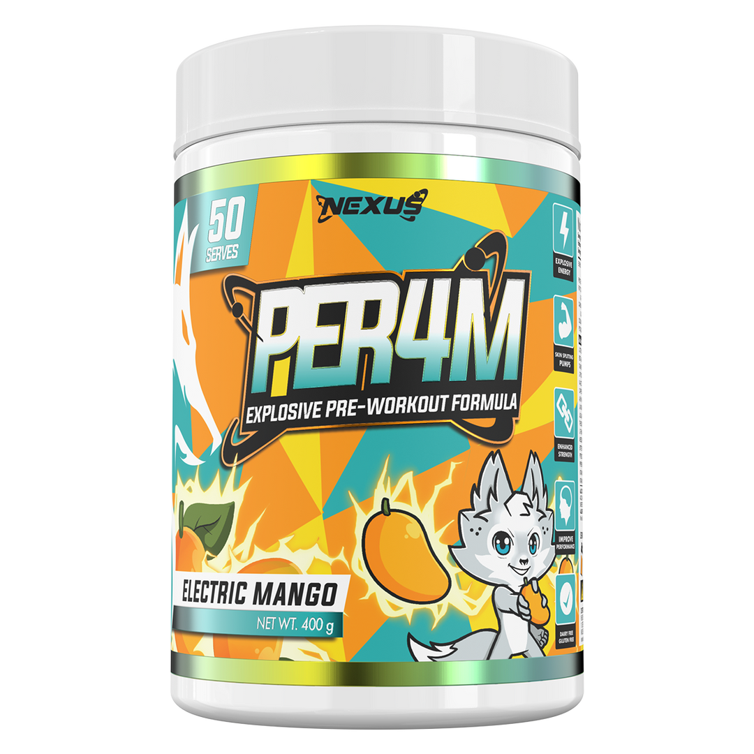 Nexus PER4M Electric Mango Pre Workout 50 Serves Tub