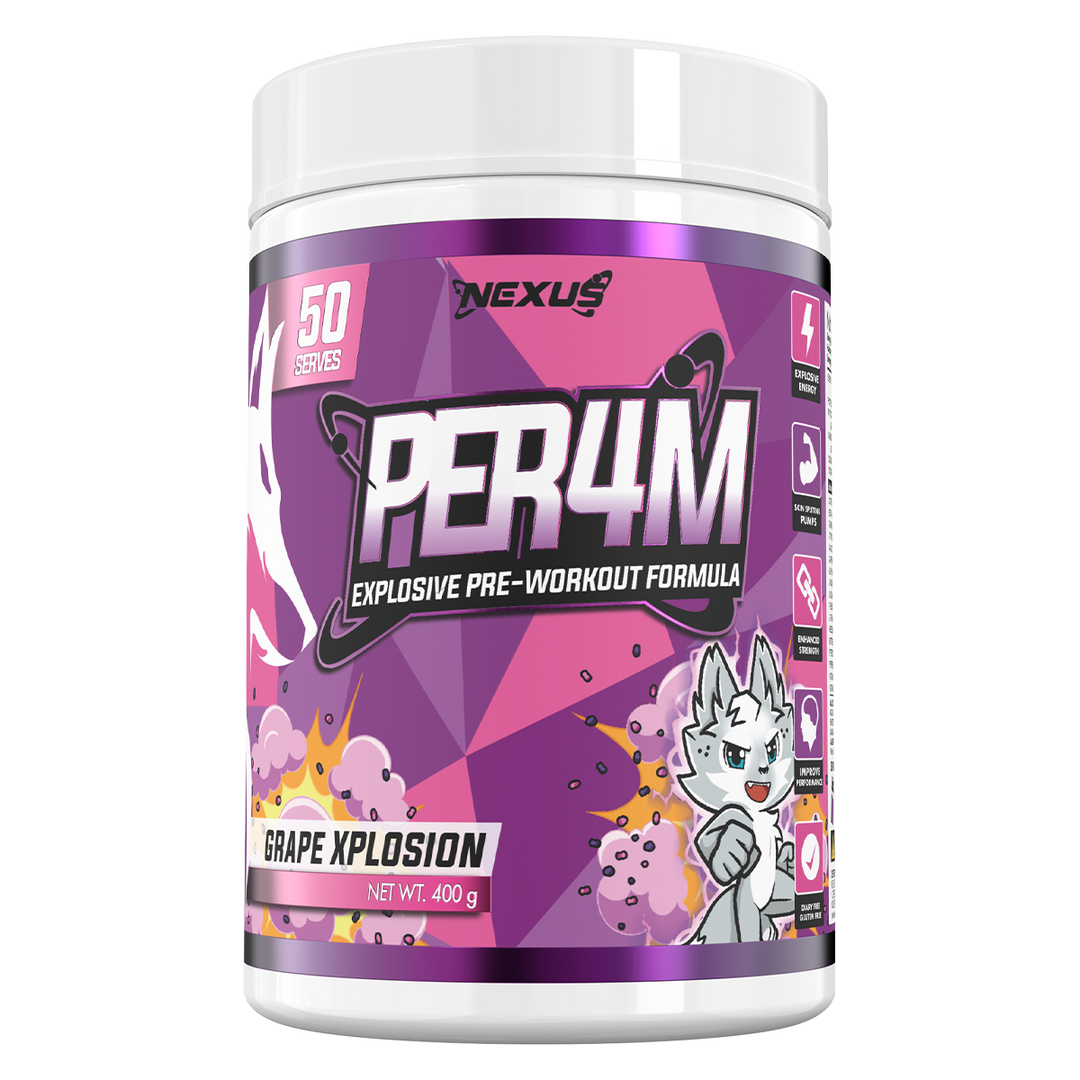Nexus PER4M Grape Xplosion Pre Workout 50 Serves Tub