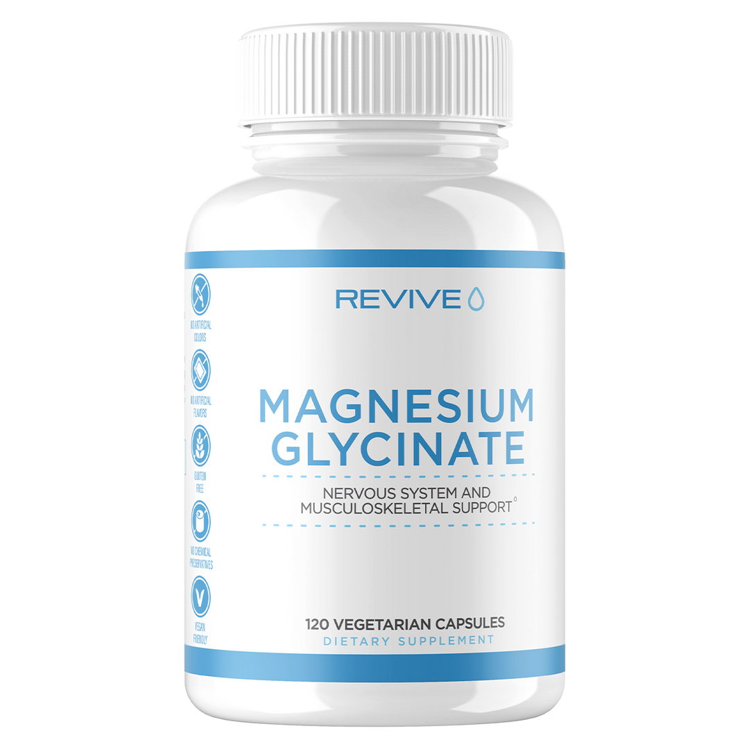 Revive Magnesium Glycinate, Nervous system and Musculoskeletal support. 120 Capsules