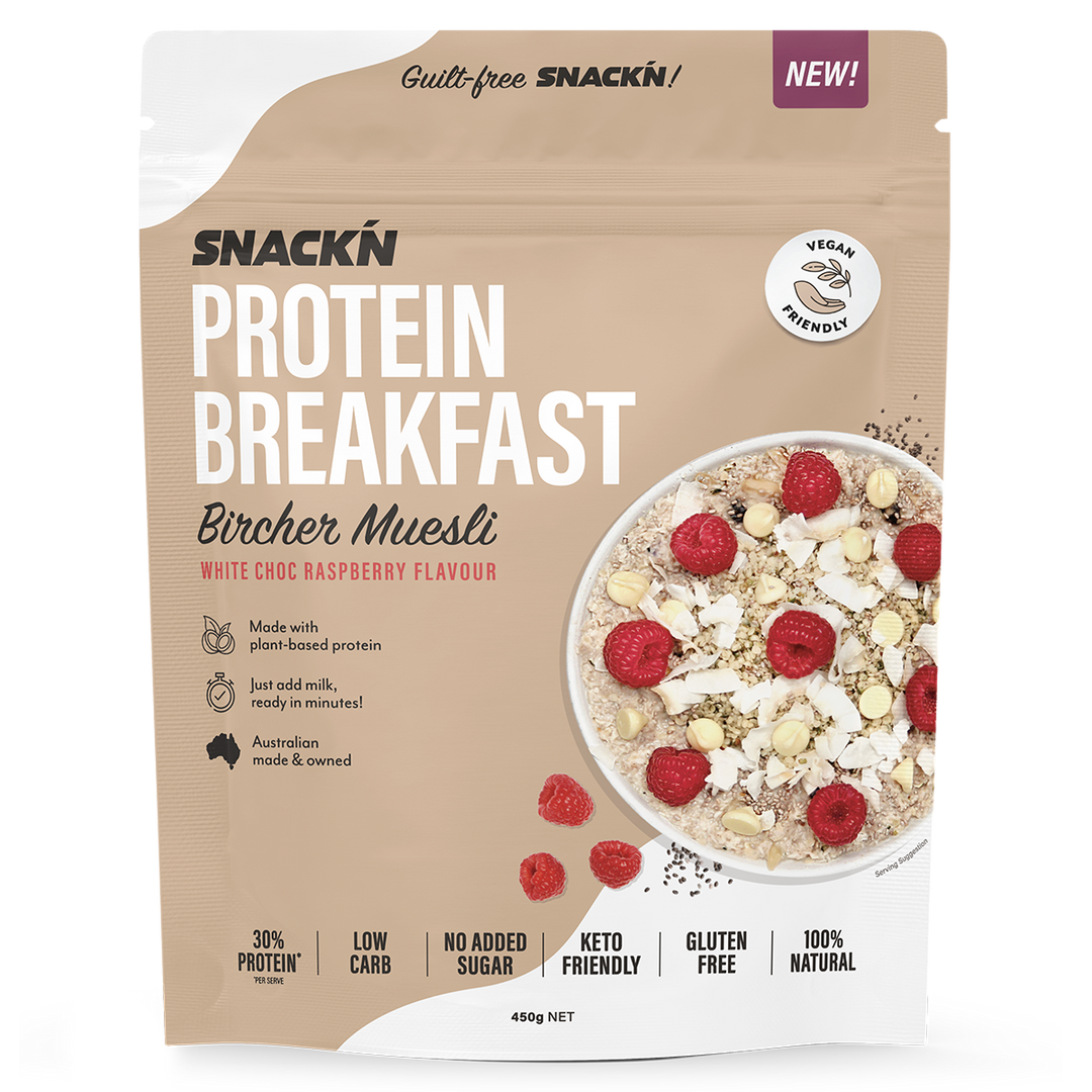 Snackn Bircher Museli White Chocolate Raspberry Flavour, 450g