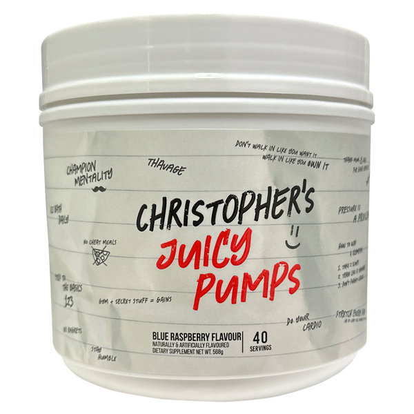 Get Raw Cbum Chris's Juicy Pumps Blue Raspberry, 40 Serves