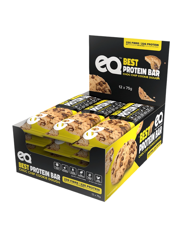 EQ Foods The Best Protein Bar Choc Chip Cookie Dough 12 x 75g