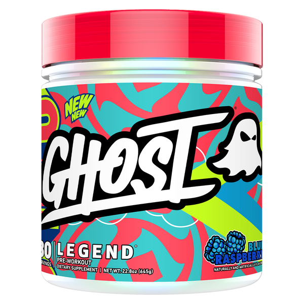 Ghost Legend V4 Blue Raspberry Flavour Pre Workout. 30 Serve Tub