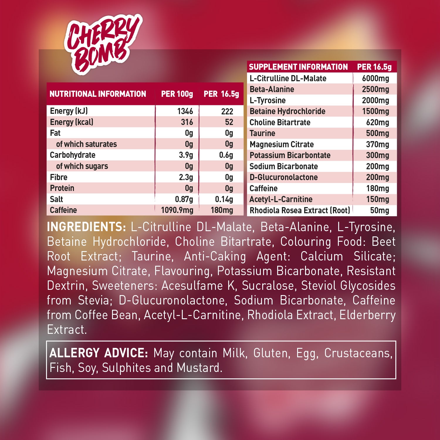 Nutritional Information Image