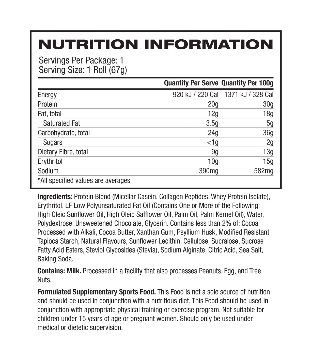 Nutritional Information Image