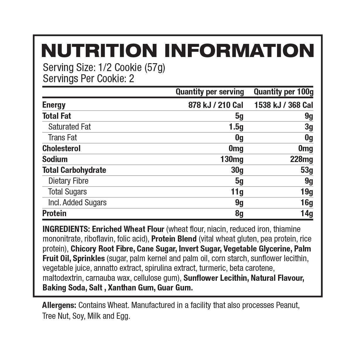 Nutritional Information Image