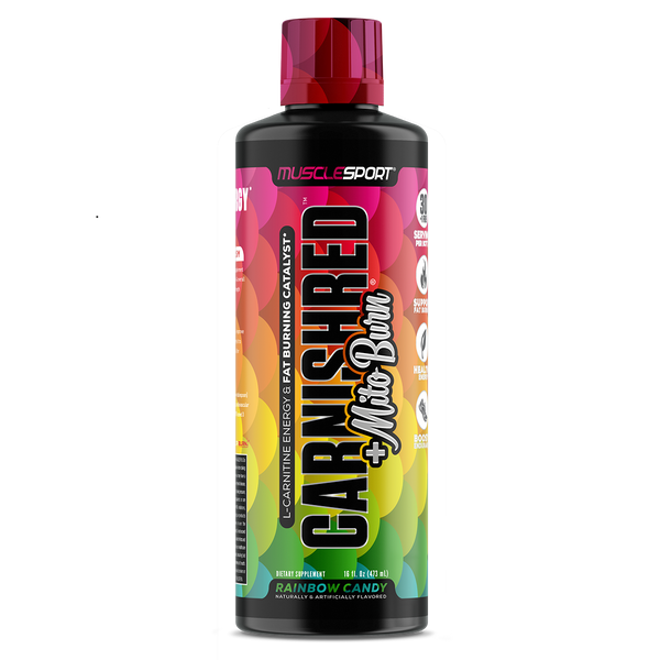 Musclesport Carnishred + Mitoburn Rainbow Candy Fat Burner Flavoured Liquid 16oz Bottle