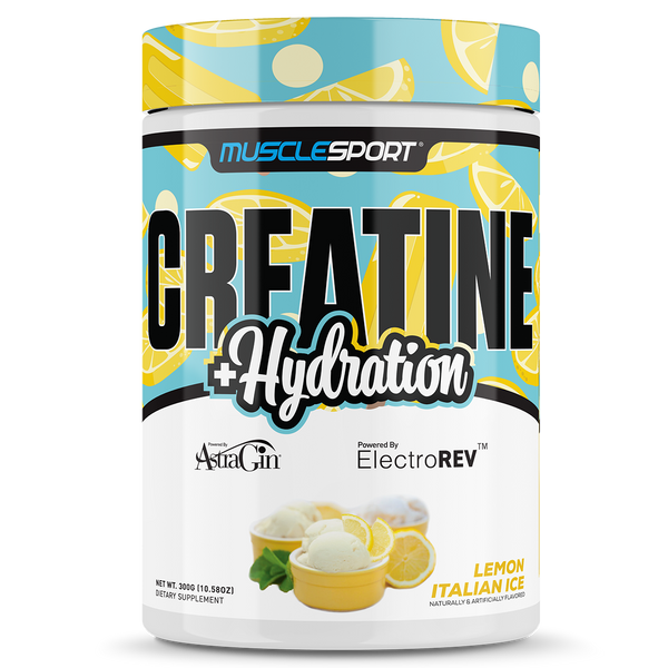 Musclesport Creatine + Hydration Lemon Italian Ice 300g Tub