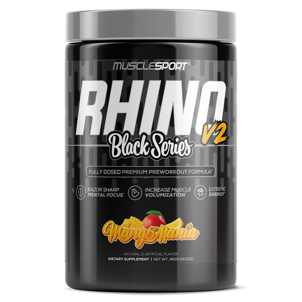Musclesport Rhino Black V2 Mango Mania Pre Workout 460g Tub