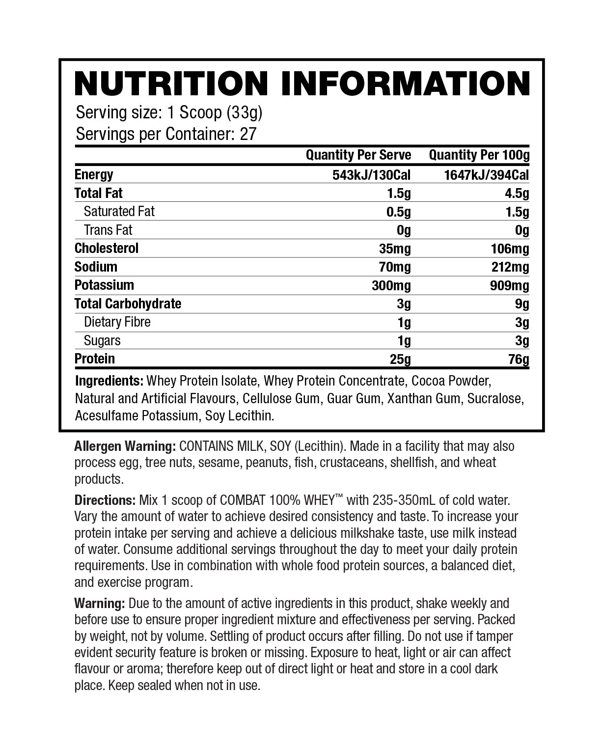 Nutritional Information Image