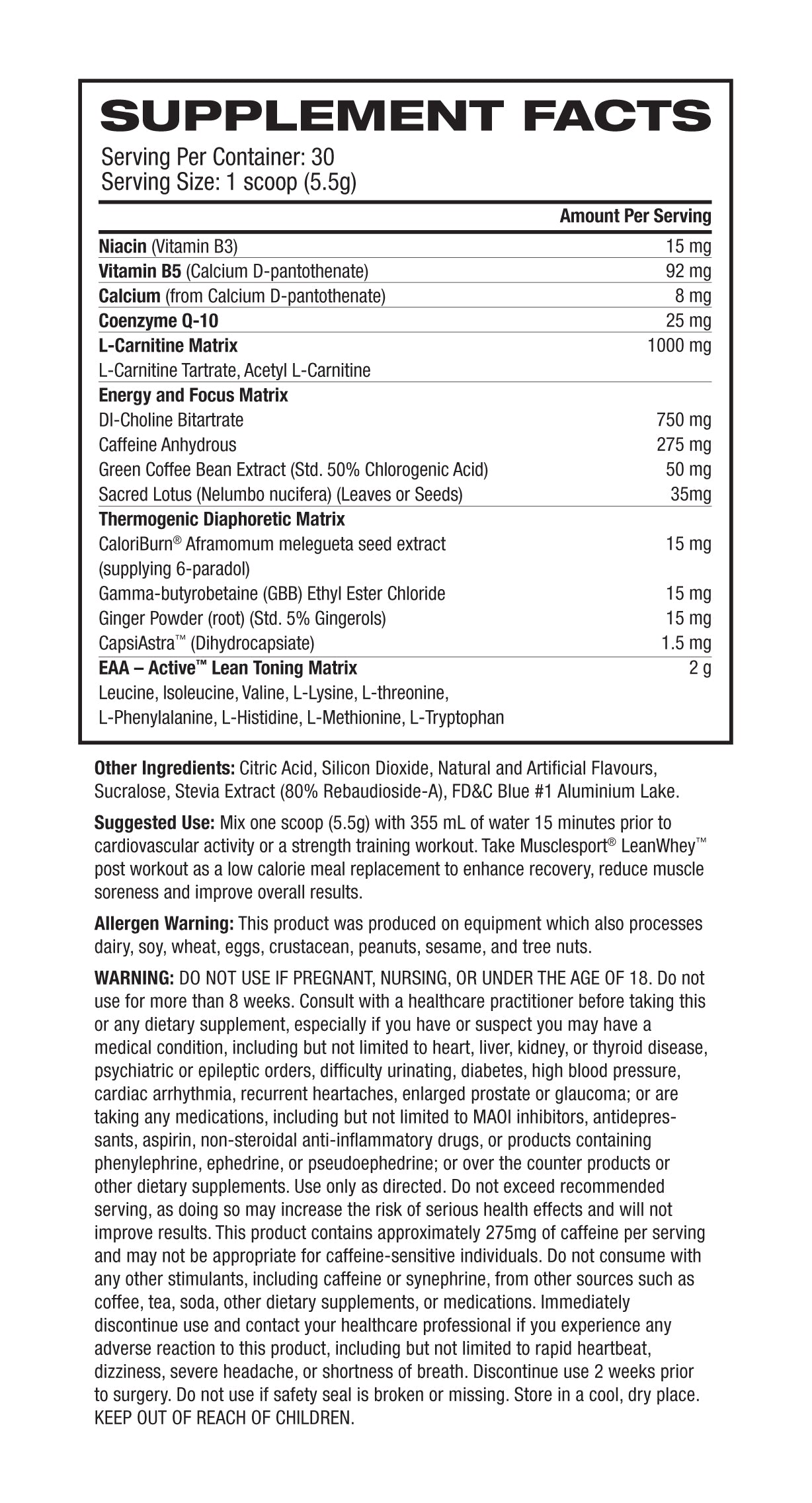 Nutritional Information Image