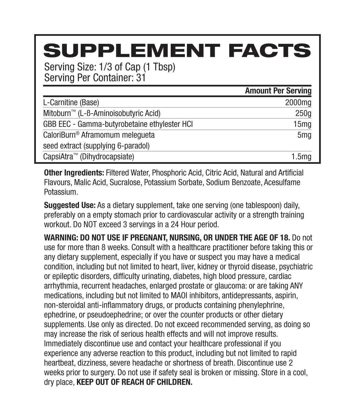 Nutritional Information Image