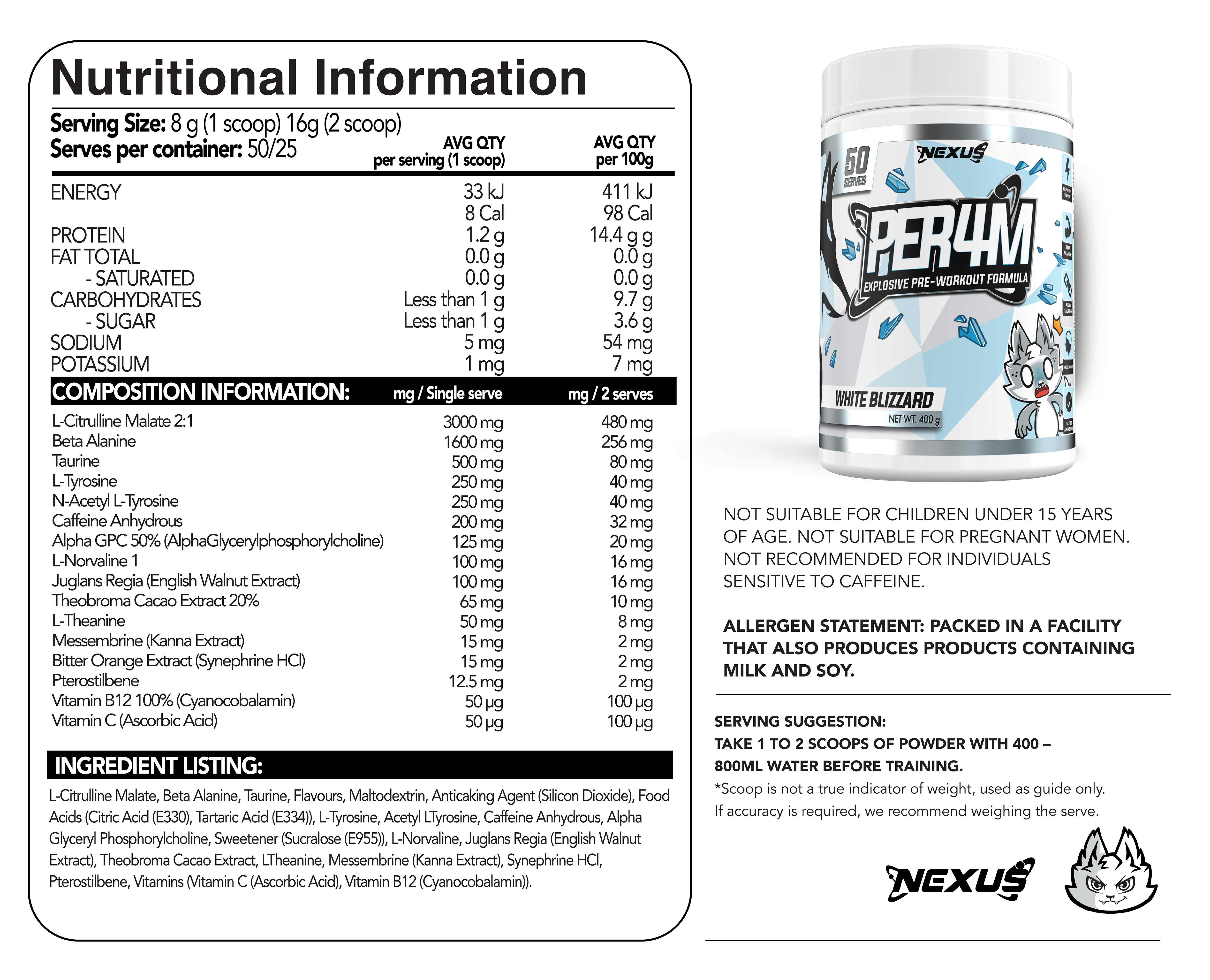 Nutritional Information Image