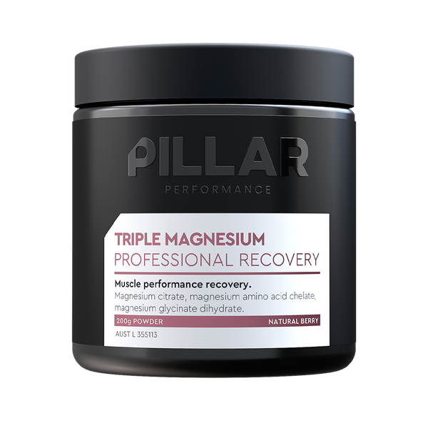 Pillar Triple Magnesium Powder Professional Recovery Natural Berry Flavour 200g Powder