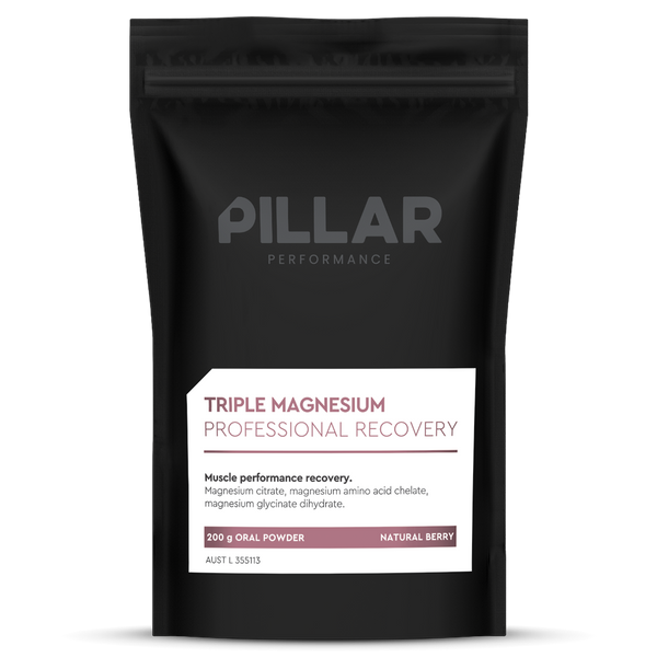 Pillar Triple Magnesium Pouch Professional Recovery Natural Berry Flavour 200g Powder