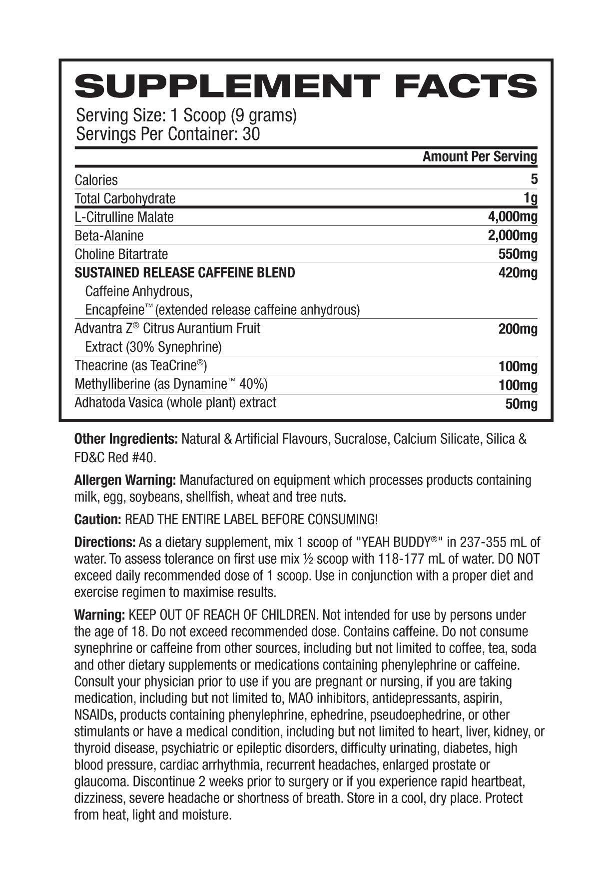 Nutritional Information Image