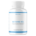 Betaine HCL, assists the natural production of digestive agents in the stomach. 180 Capsules