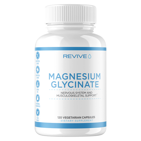 Revive Magnesium Glycinate, Nervous system and Musculoskeletal support. 120 Capsules