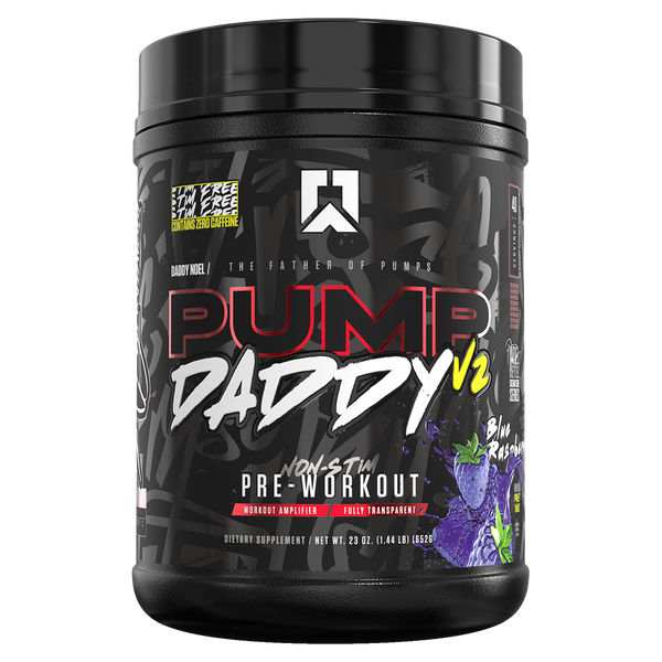 Ryse Pump Daddy V2 Non-Stim Pre Workout Blue Raspberry. 40 Serves