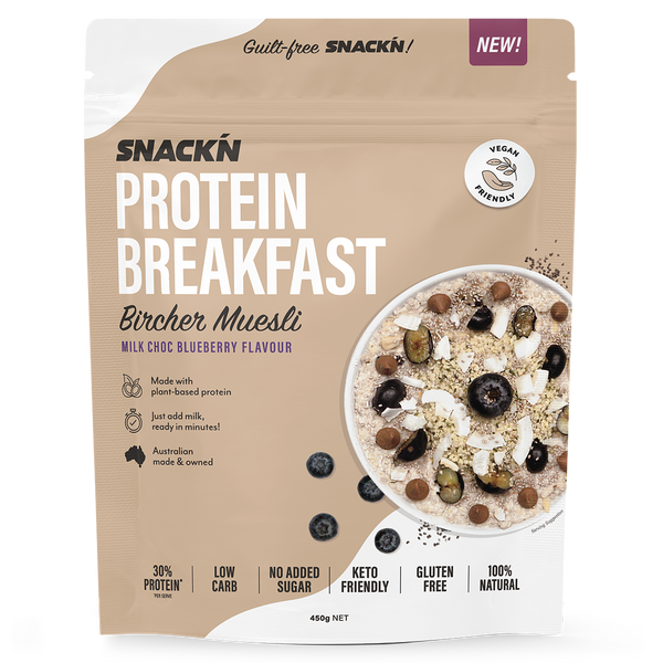 Snackn Bircher Museli Milk Chocolate Blueberry Flavour, 450g